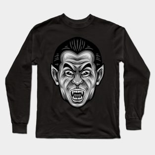 Drac the White and Black Long Sleeve T-Shirt